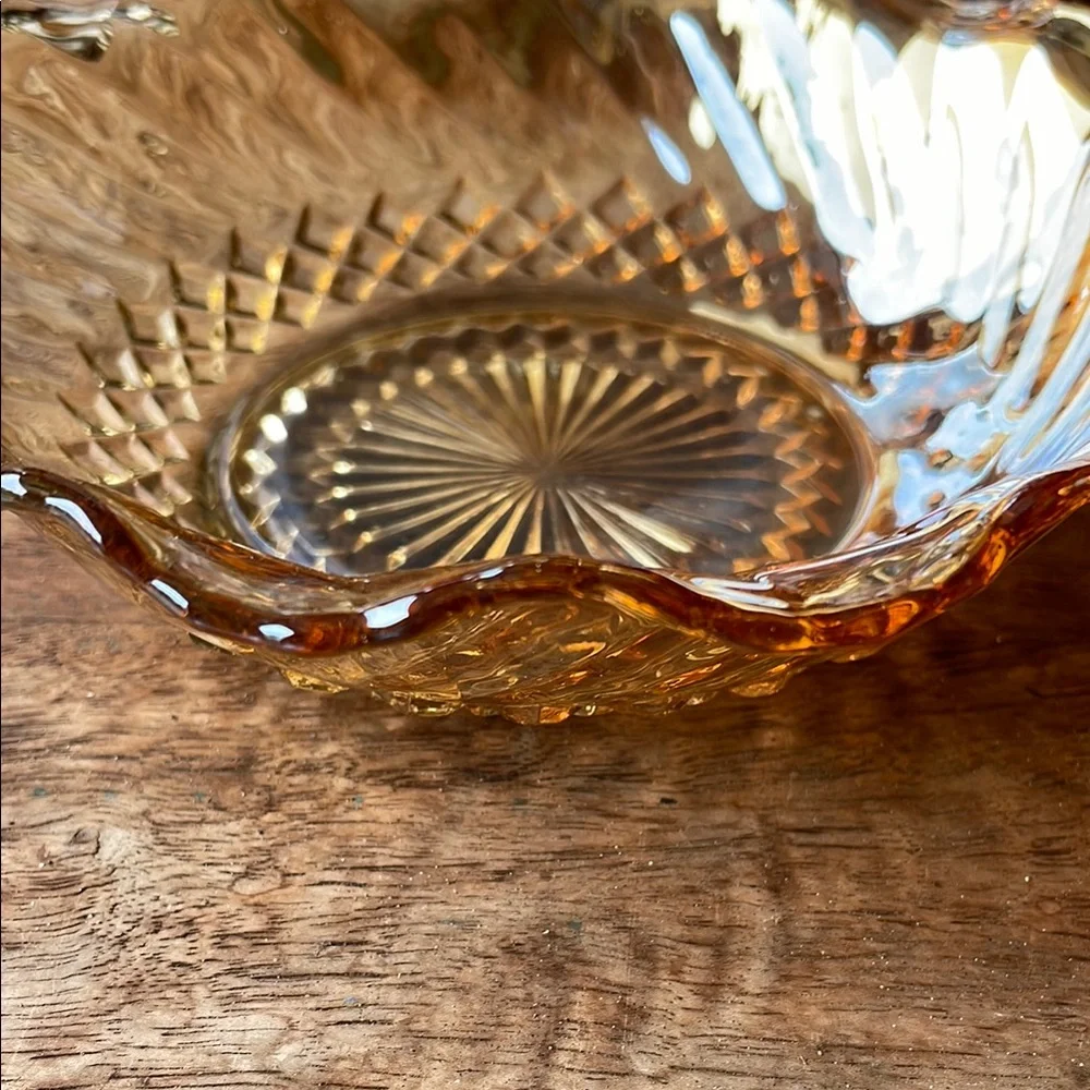 Amber Glass Decorative Bowl
